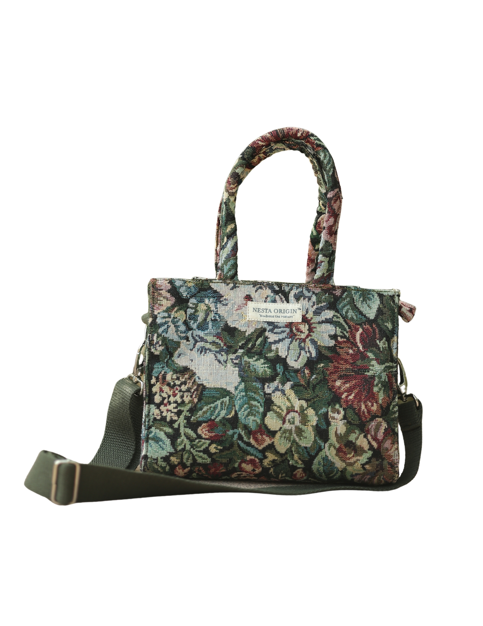 Floral Cotton Tapestry Bag