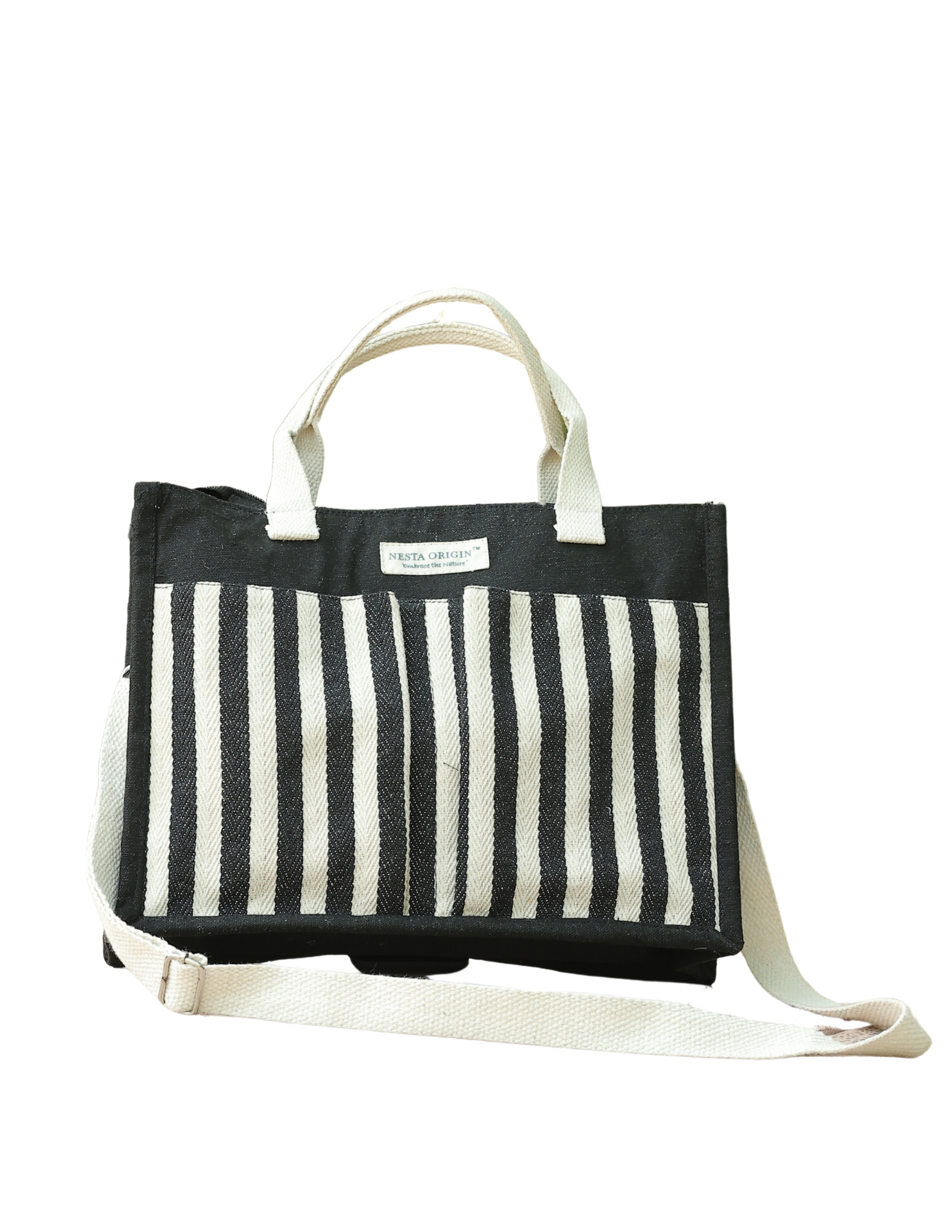 Monochrome Cotton Striped Bag