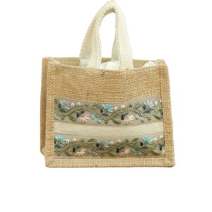 Embroidered Jute Gifting Bag