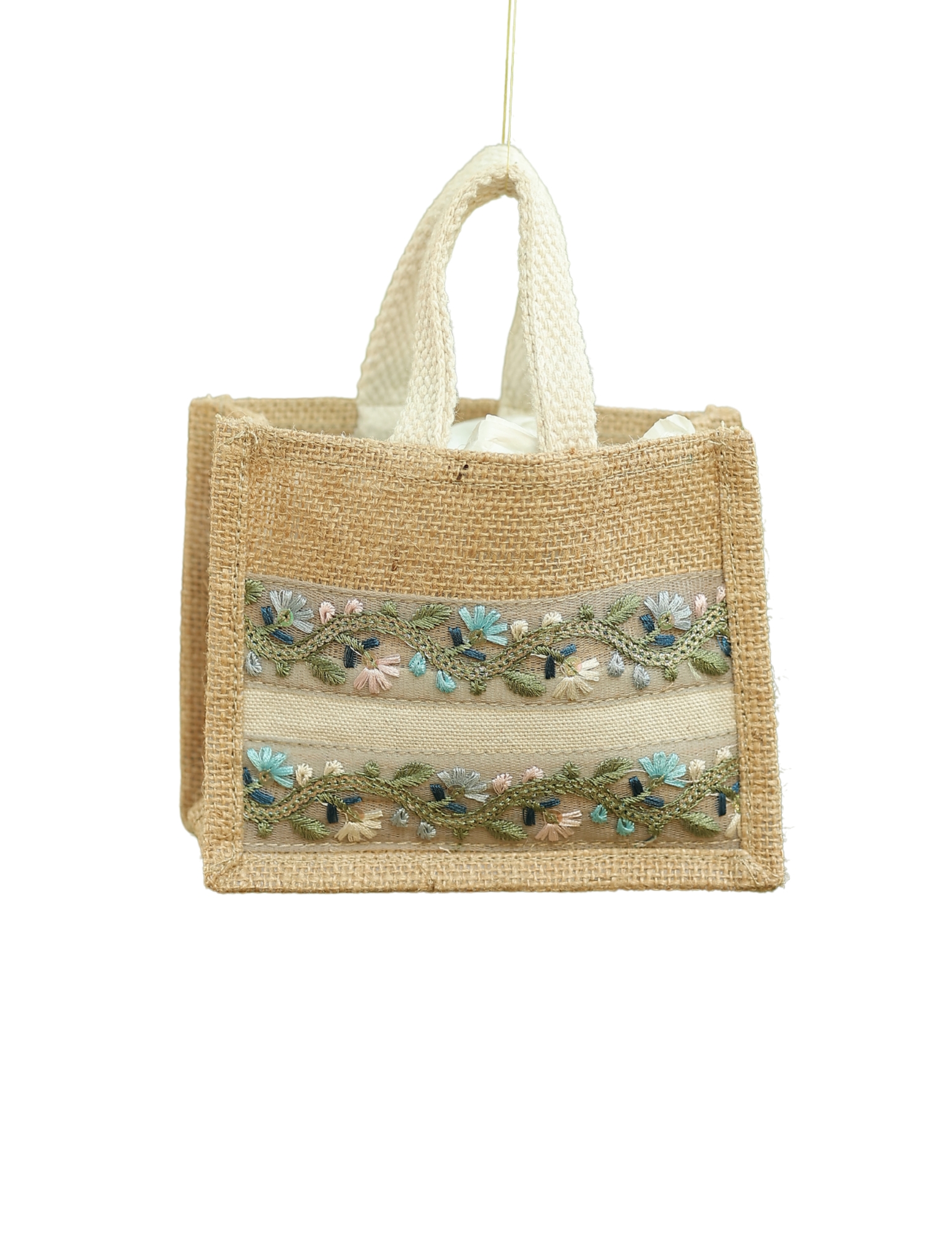 Embroidered Jute Gifting Bag